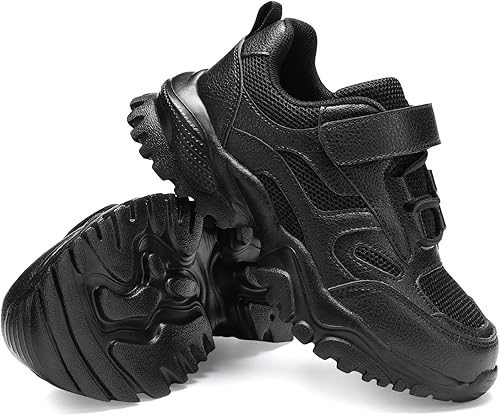 Miniatura 7 de DSWED Tenis deportivos unisex de cuero para niños, ligeros, transpirables, para correr, para niños y niñas