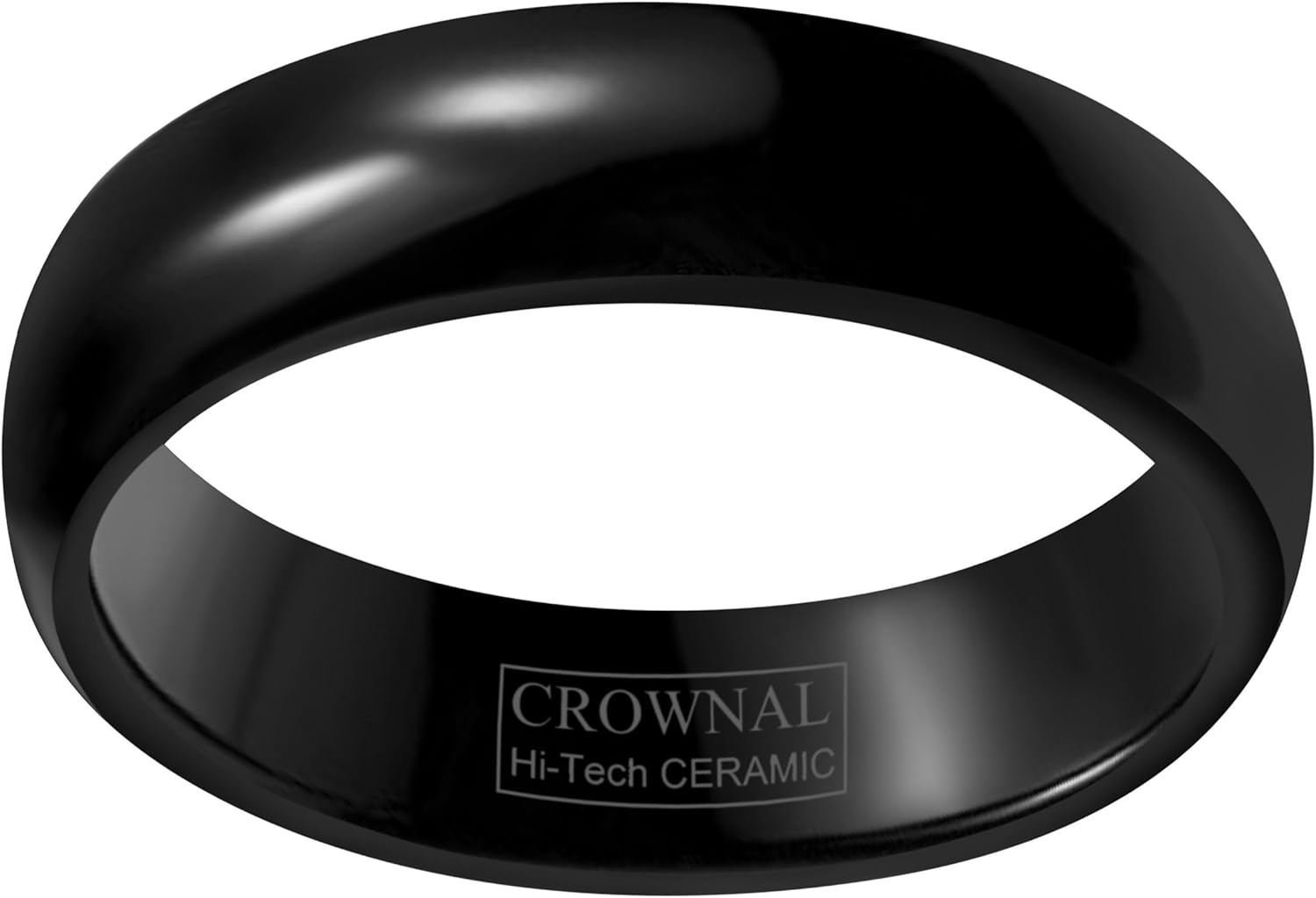 CROWNAL 2mm/4mm/6mm/8mm Black Ceramic Wedding Band Ring Men Women Couple Plain Dome High Polished Comfort Fit Size 3.5 To 16 - Image 2