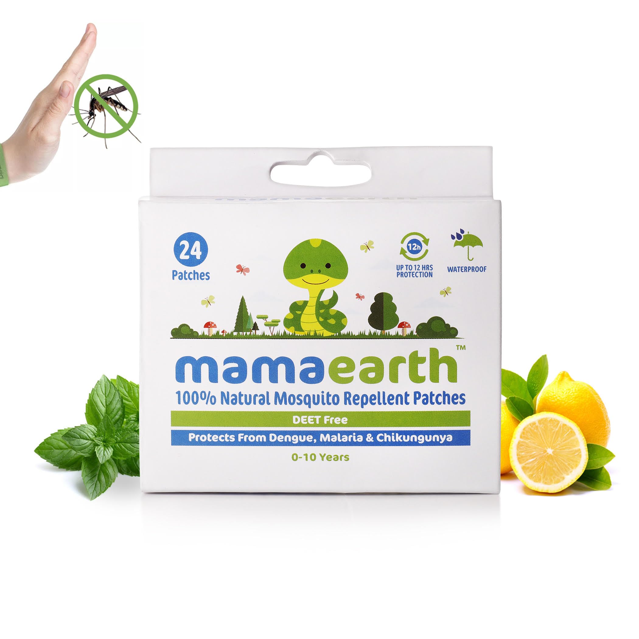 Mamaearth Natural Mosquito Repellent Patches - 24 pcs (Pack of 2) | Waterproof | Family Safe | Strong Adhesive - Image 2 thumbnail
