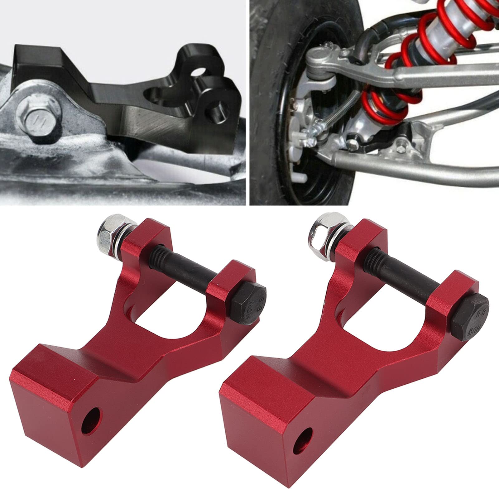 Kit de chute avant arrière, 5 pièces/ensemble ATV avant arrière abaissement Kit de chute en alliage d'aluminium de remplacement pour Raptor 350 660 700(rouge)