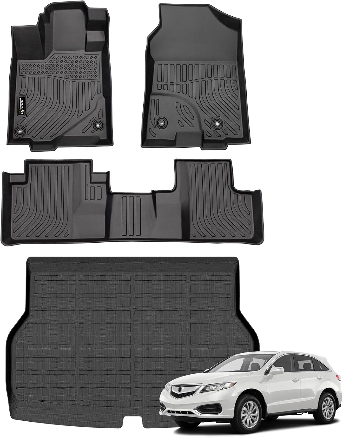 Jenofa-Car Floor Mats & Cargo Liner for Acura RDX 2016-2018 All Weather Floor Mats Set Custom for RDX Full Set Waterproof Durable Floor Liners for Acura RDX Accessories