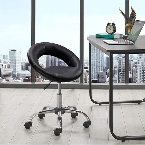 Miniatura 2 de DUHOME Taburete de trabajo WY-171XF Crescent Silla giratoria ajustable con ruedas (negro)