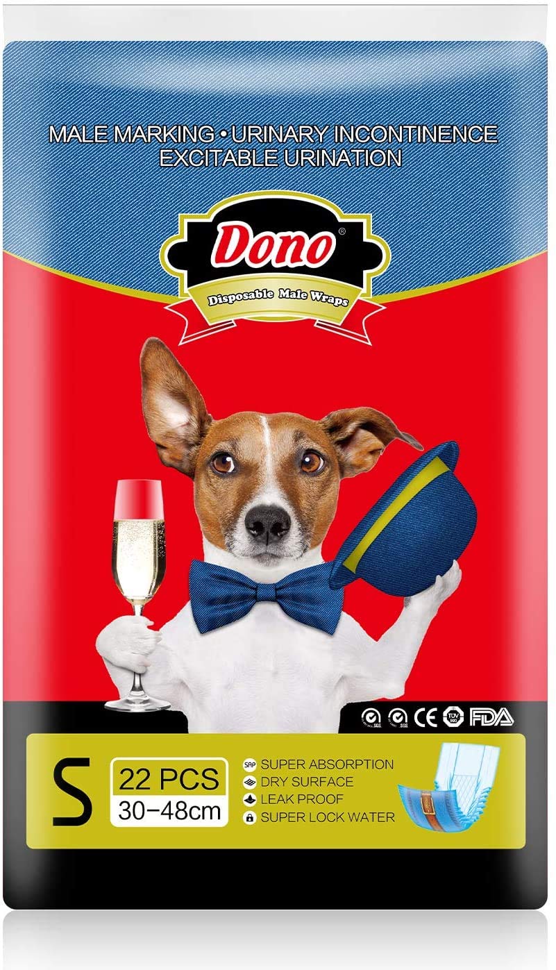 Dono Disposable Dog Male Jeans Super Absorbent Soft Pet Diapers Doggie Wraps for Male Puppy Dogs,Leak Protection Excitable Urination or Incontinence (Samll) (B08KLR4ZCM) Amazon Price History, Amazon Price Tracker