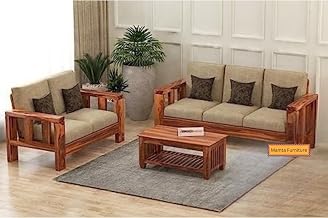 Mamta Furniture Sheesham Wood Sofa Set 3 Seater and 2 Seater with Mattress Wooden Sofa for Living Room Modern Solid Wood 5 Seater Sofa Set for Home Office Drawing Room