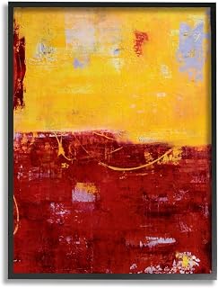 Stupell Industries Red and Yellow Color Block with Horizon Line