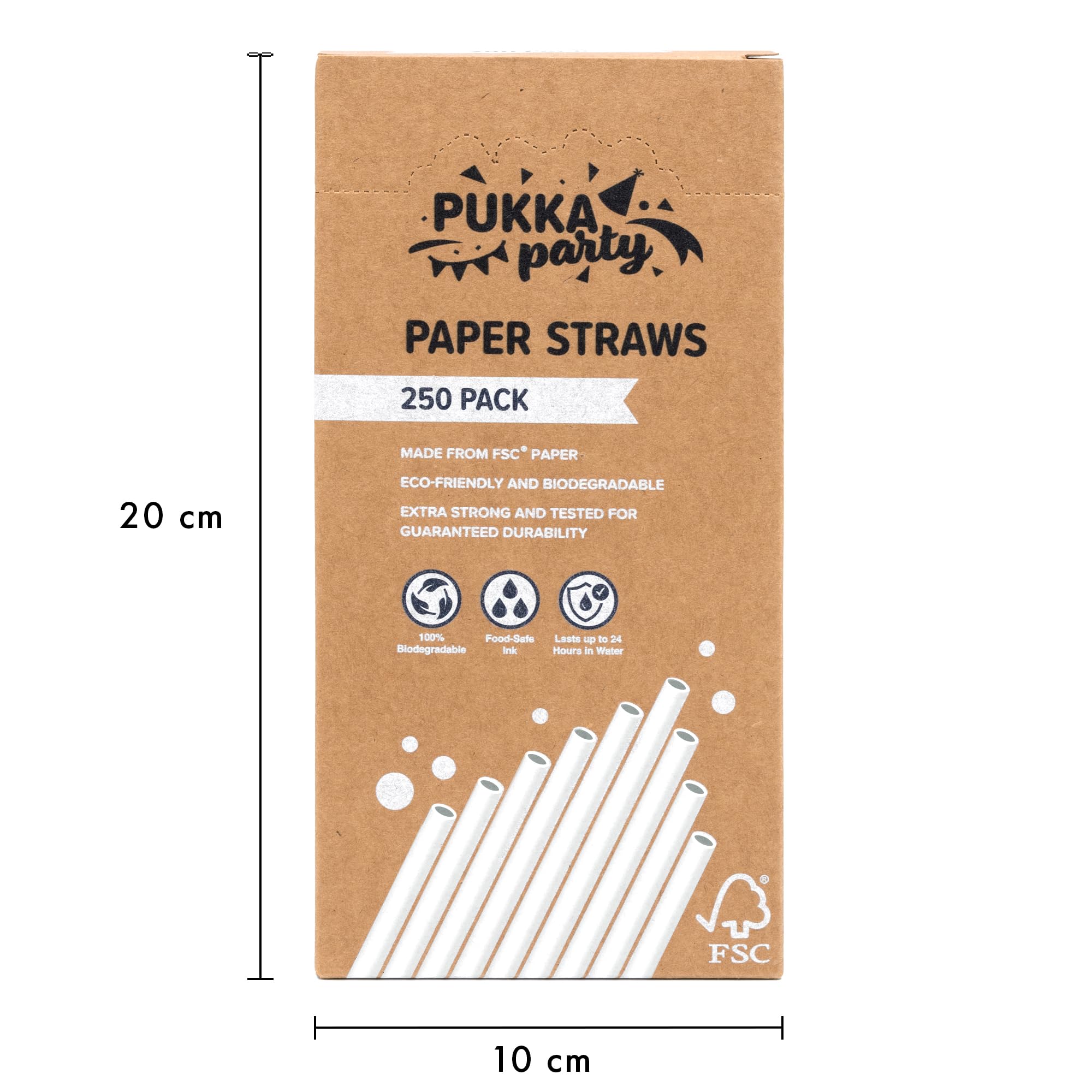PUKKA party Paper Straws, Pack of 250 Eco-Friendly, Biodegradable Drinking Straws, Extra Strong Durability - Image 2