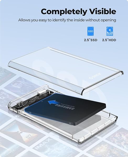 ORICO 2.5インチ HDD / SSD ケース USB3.0 ハードディスクケース UASP対応 5Gbps転送 6TB（9.5mm以下）まで対応 静電気防止 PC材料 透明な 外付け SATA3.0 ドライブ ケース 2139U3 - 5