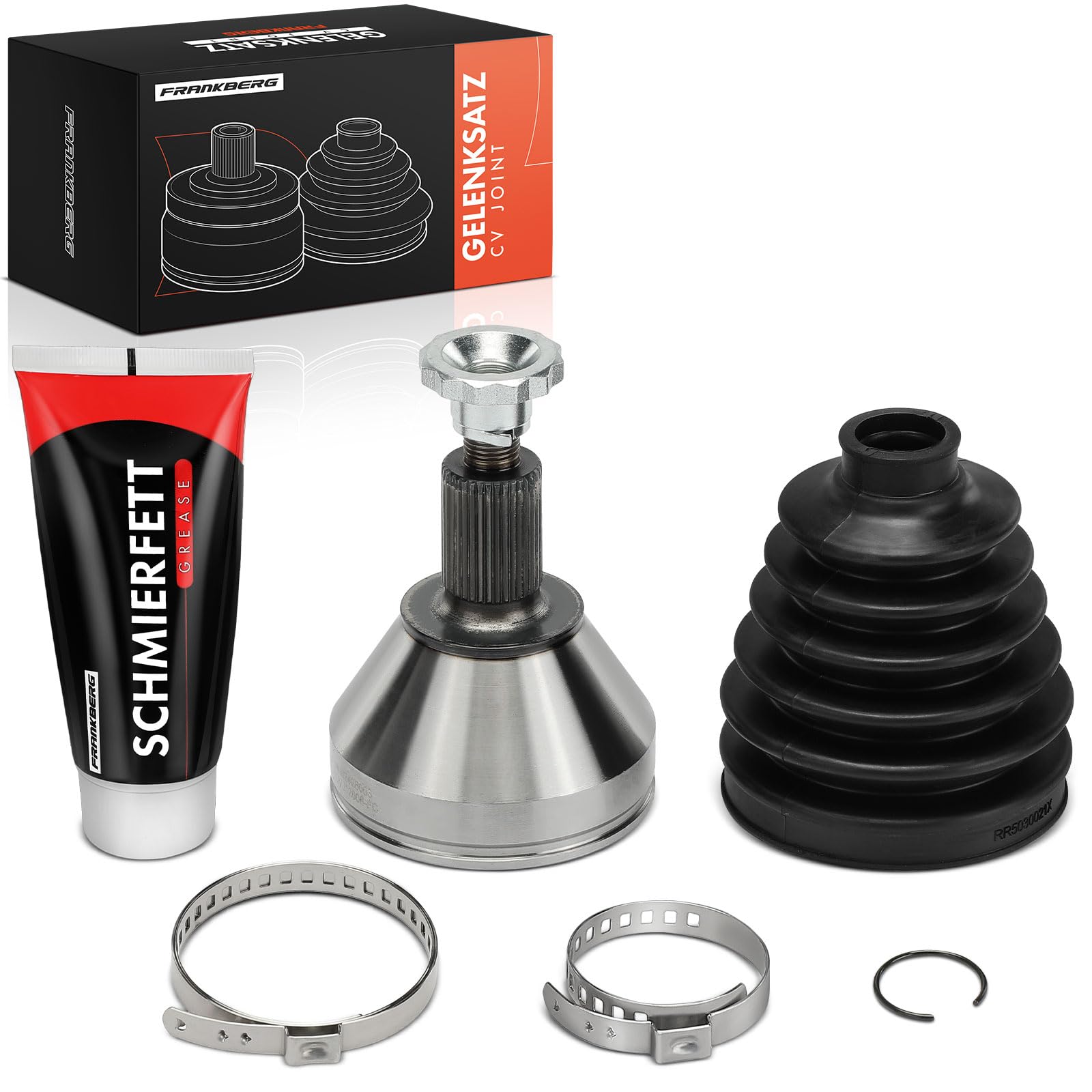 Frankberg Kit de junta homocinética lateral de la rueda delantera | 2Q0498099B; Compatible con: Polo AE1 AW1 BZ1, A1 Sportback GBA, Cruce en T C11 D31, Arona KJ7 KJP