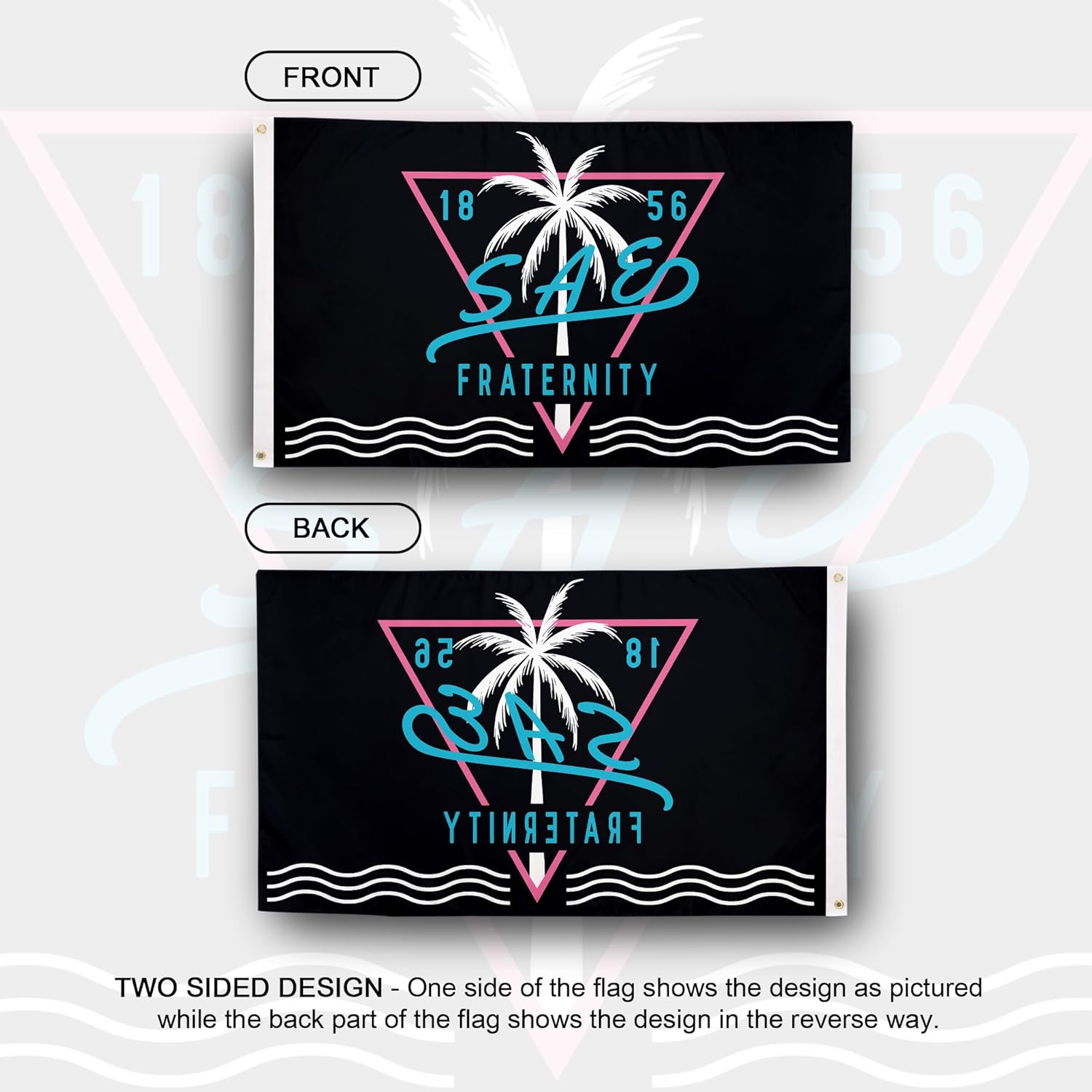 Desert Cactus Sigma Alpha Epsilon Flag Fraternity SAE Greek Banner 3x5 feet Sign Decor (Tropical)