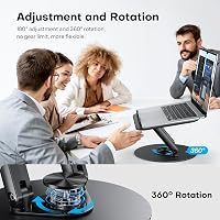 OMOTON Laptop Stand fém alappal, 360° forgatható, összecsukható ergonomikus állvány 15" MacBook-hoz 2