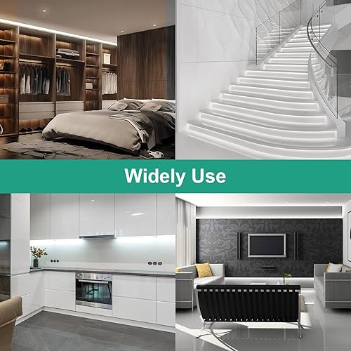 Miniatura 5 de Luces LED de neón, tira de luces LED blancas regulables de 12 V, 16.4 pies, impermeable, tira de luces LED de neón de 6000 K para dormitorio,