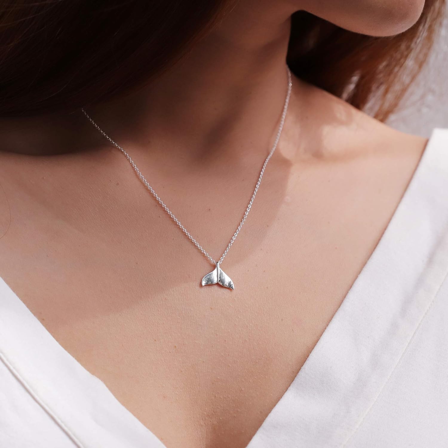 Boma Jewelry Sterling Silver Whale Tail Animal Pendant Necklace, 18 Inches - Image 3