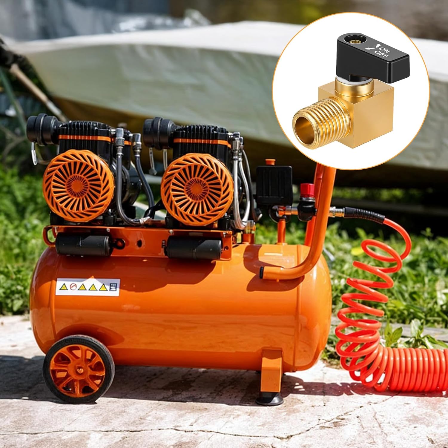 2 Pcs Air Compressor Drain Valve Brass Drain Cock Ball Valve 1/4" NPT Male Thread Ball Type Drains Valves Metal Air Tank Drains Valves Compressor Accessories