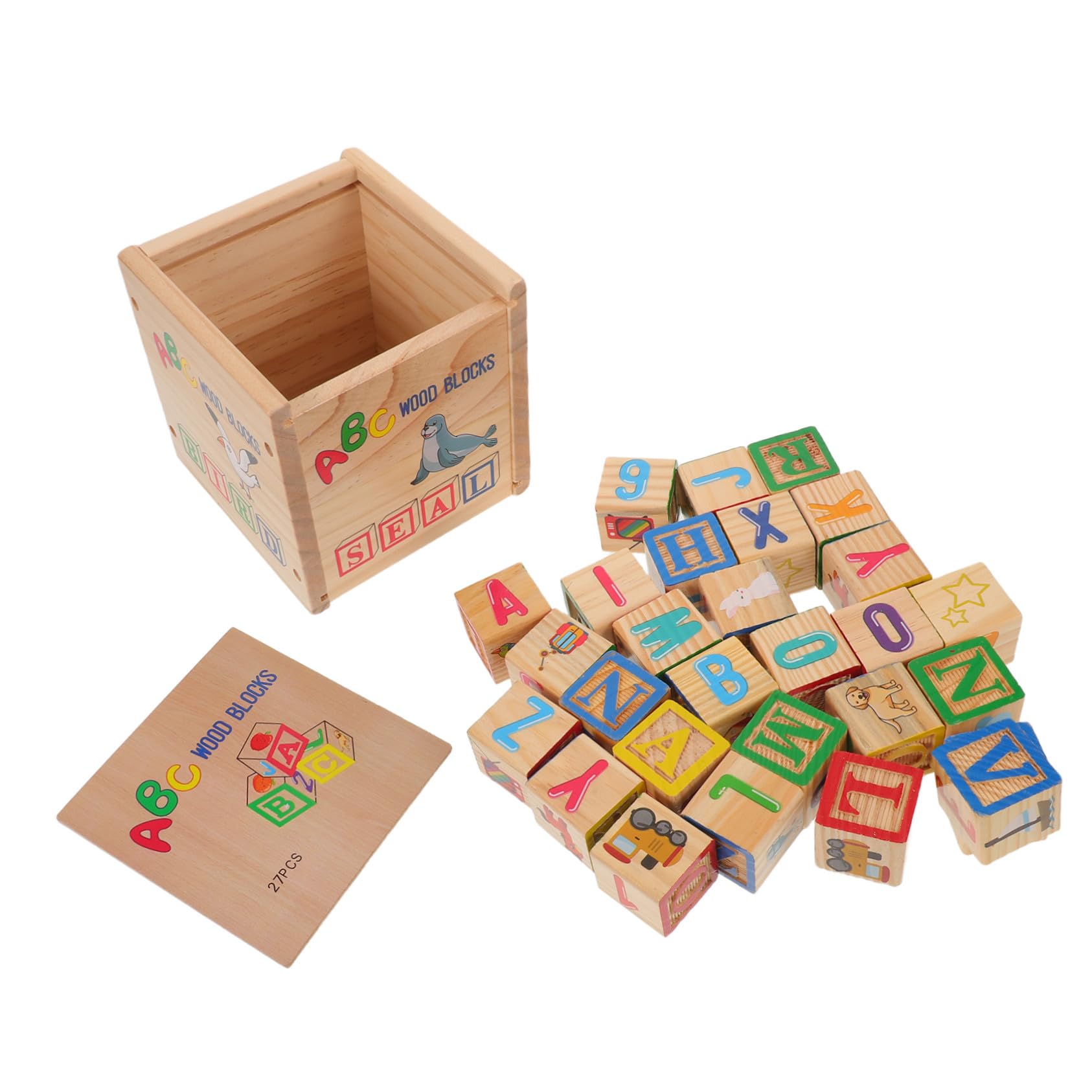 Hohopeti Bloques de Madera para Letras del Alfabeto y Números Mayúsculas Apilables y Coloridos Juguetes Montessori Educativos para Preescolares de Seguro y Natural para Desarrollo y