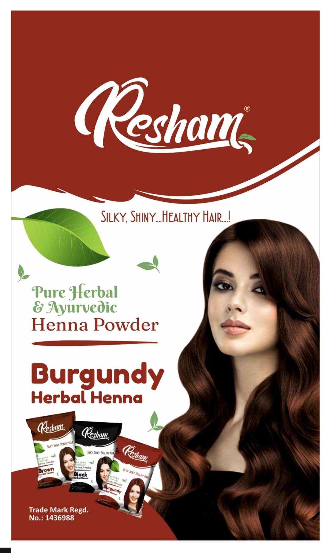 Resham Pure Herbal & Ayurvedic Burgundy Henna Powder for Hair, Natural Hair Colour pack of 12-picture-31