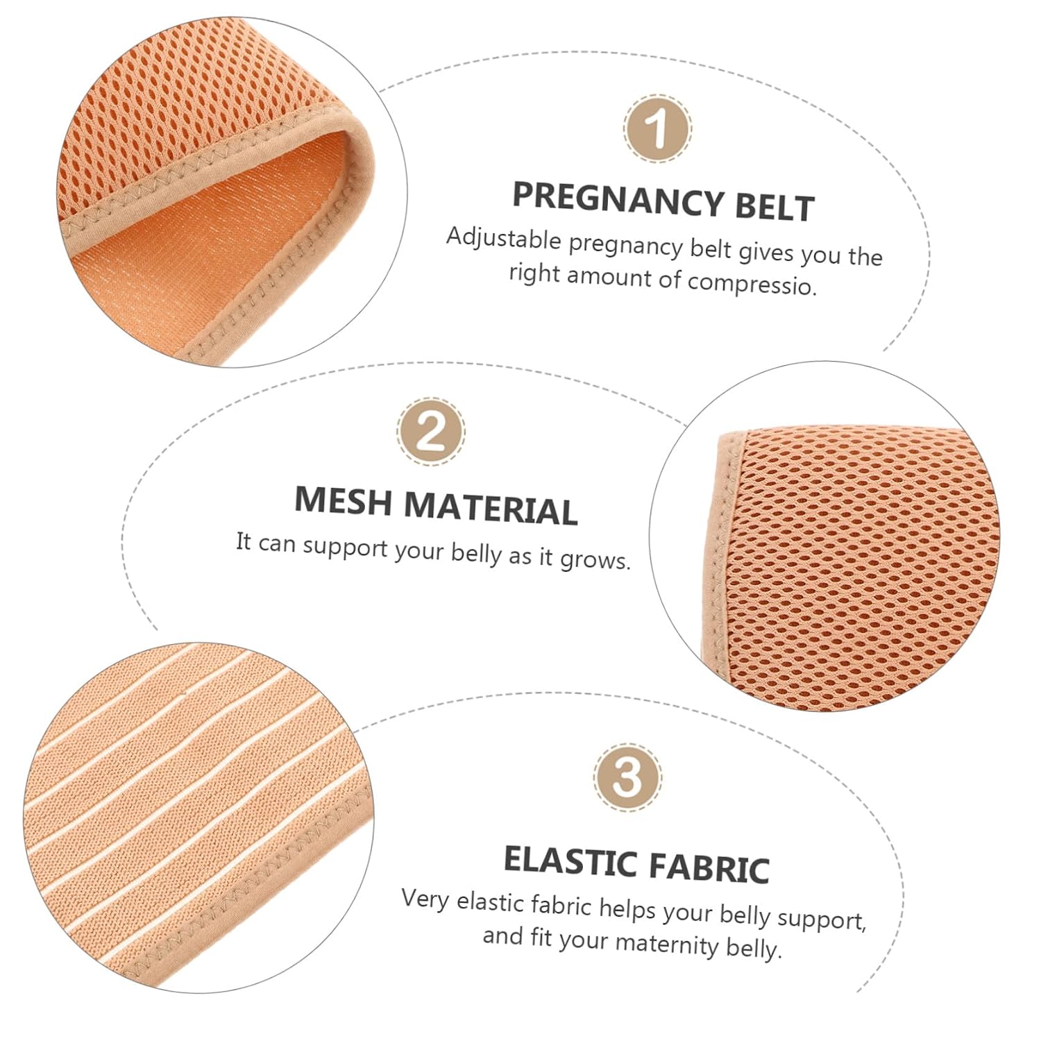 Ciieeo Maternity Abdomen Belt Breathable Elastic Belly Support Band with Adjustable Hook and Loop Fastener for Pregnant Women Relieving Pelvic and Abdominal Pressure
