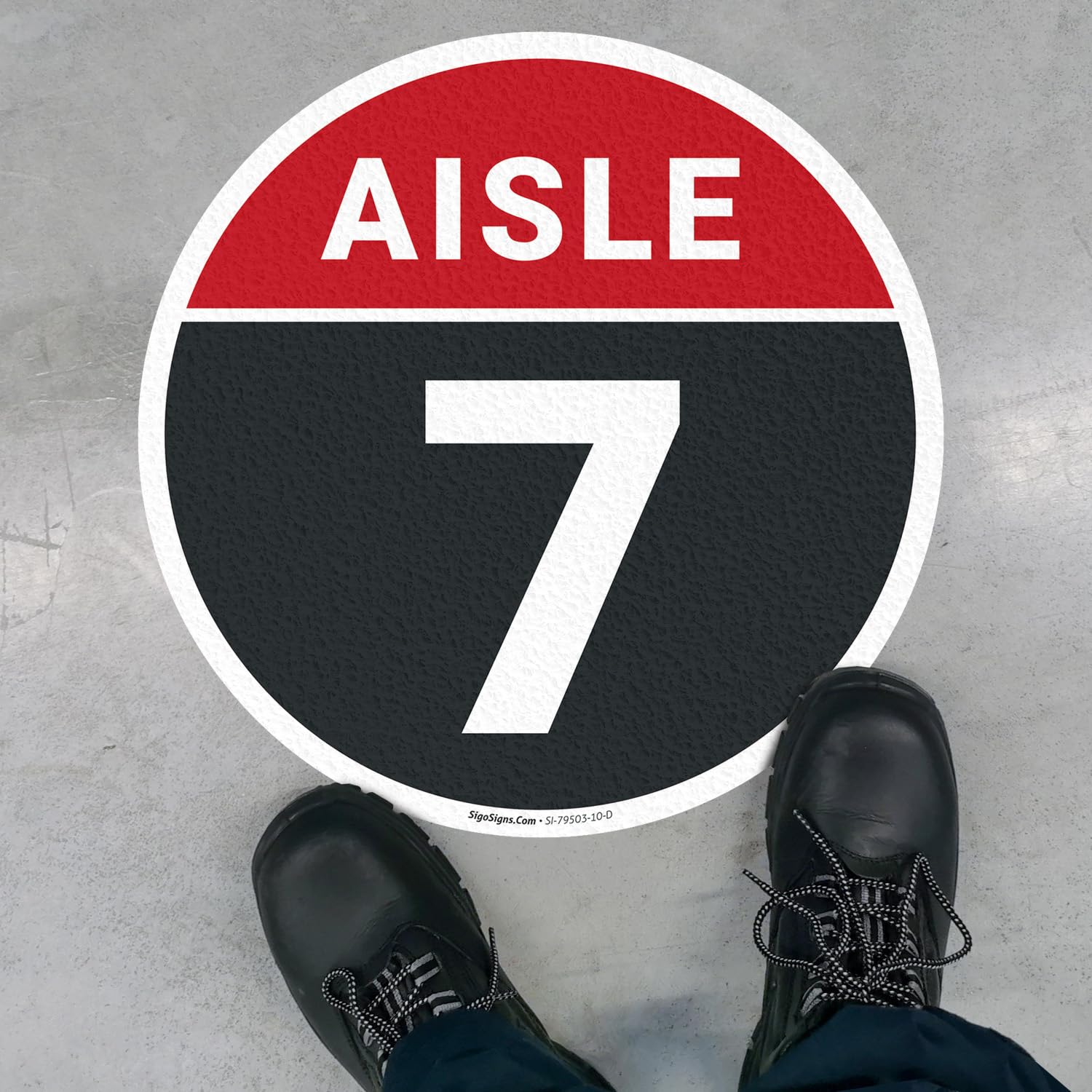 Aisle Seven 18x18 inches, Floor Decal Anti-Slip Adhesive Floor Sign Made in USA