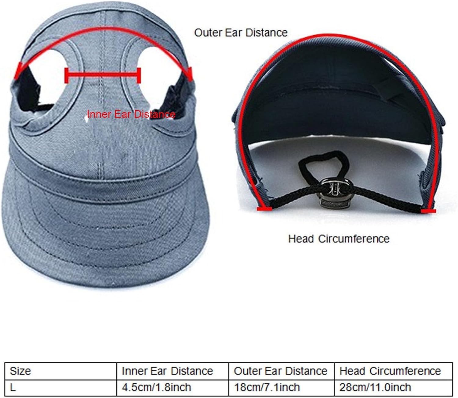 Pet Baseball Hat, Adjustable Breathable Sun Protection Cap for Outdoor Walks Dogs and Cats with Ear Holes Lightweight Black M 1 Pack