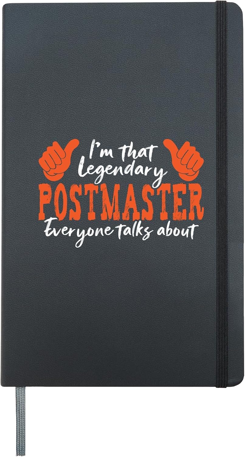 Funny Profession Quote Legendary Postmaster Hardcover Journal, Black