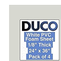 Vista 111 de Duco USA-Made Expanded PVC Sheet 1/8" Thick - 8 Pack of 6 x 12" Matte White Closed Cell Foam Board - Lightweight Rigid 3mm PVC Plastic Sheet for