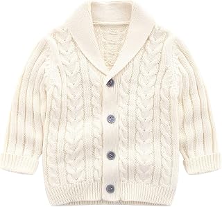 Newborn Toddler Baby Girls Boys Solid Spring Winter Long Sleeve Button Knit Sweater Coat Clothes Boys Size 20 (Beige, 2-3 Years)