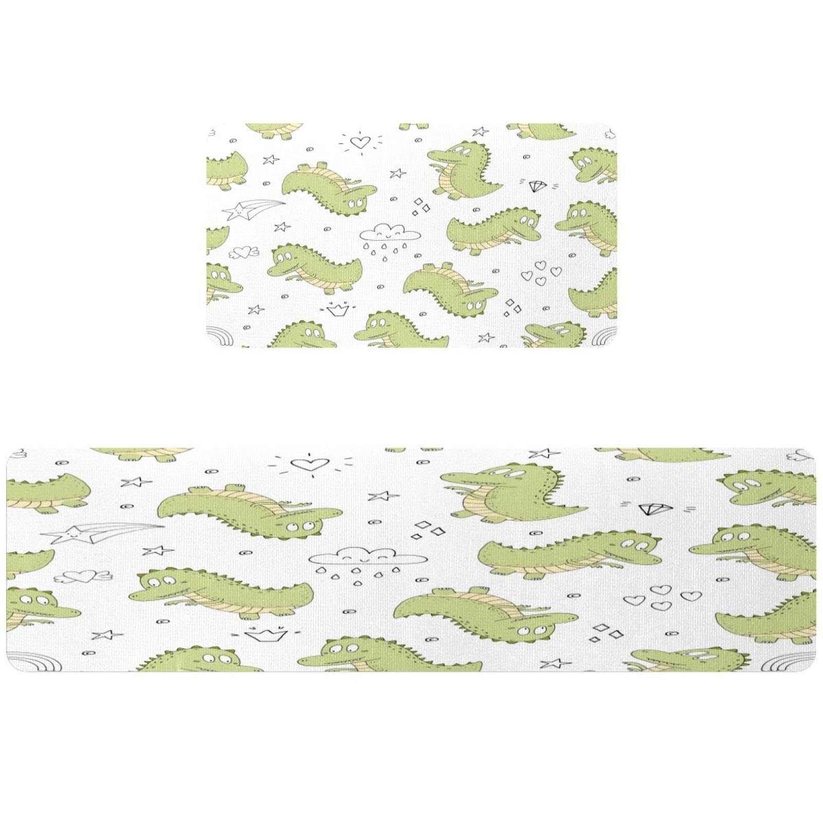 Tapete de cocina de dinosaurios VAPOKF con dos piezas antideslizantes