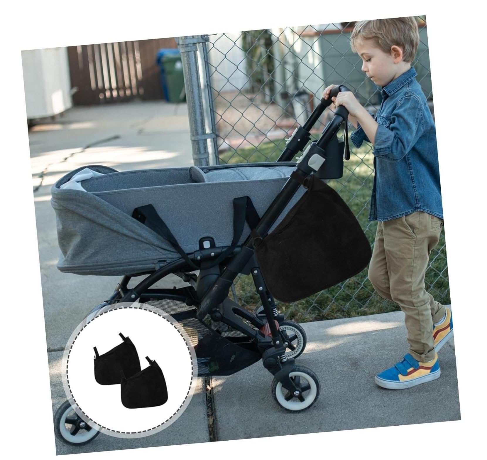 ALASKA® 2 Pack Baby Stroller Side Sling Bag, Black - Image 6 thumbnail