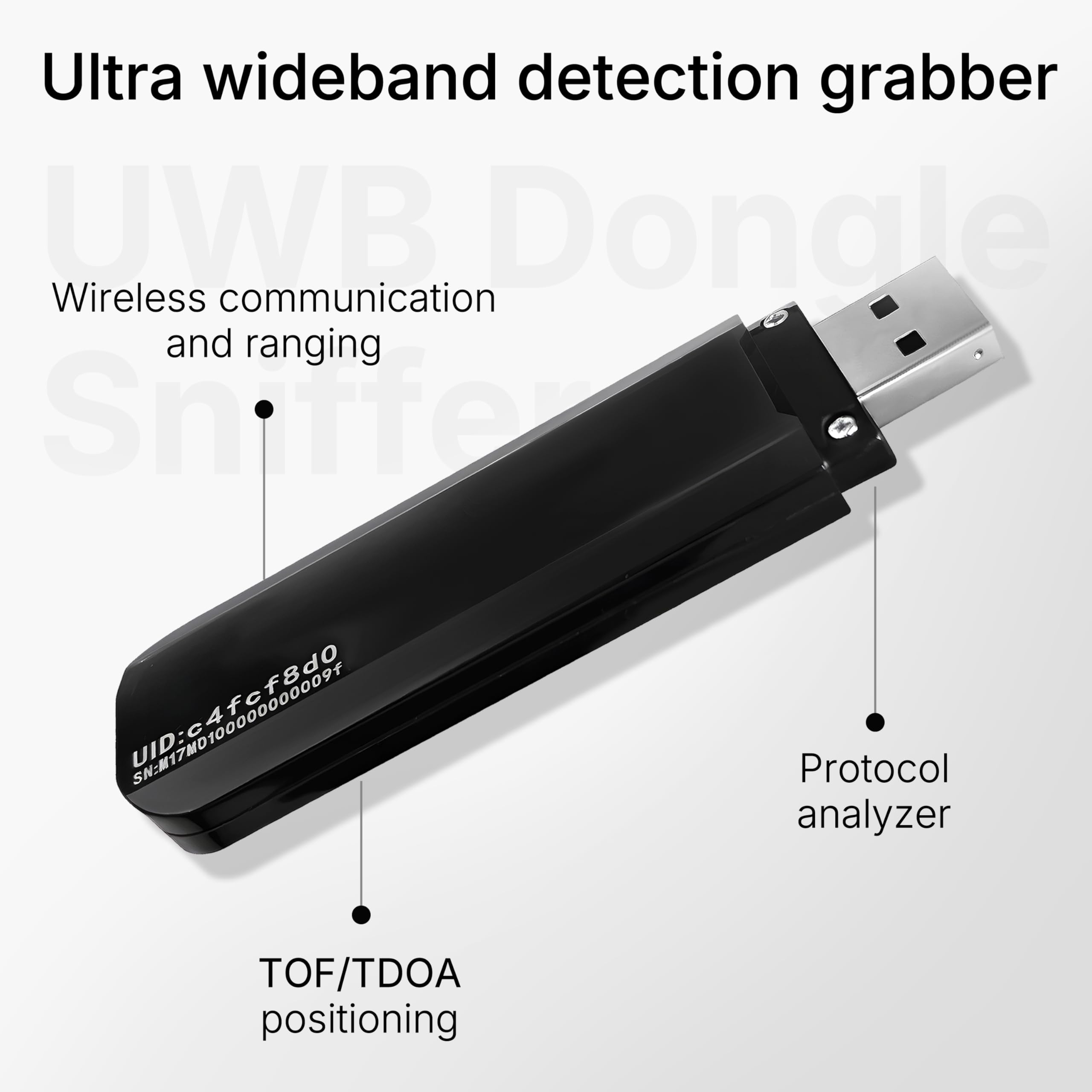 Heltec UWB Dongle Sniffer Ultra-Wideband Paketanalyzer für IoT, IEEE 802.15.4, FiRa/CCC-Protokoll TOF/TDOA-Positionierung, 6,8 Mbps Datenrate, ARM Cortex-M33, USB-A-Schnittstelle