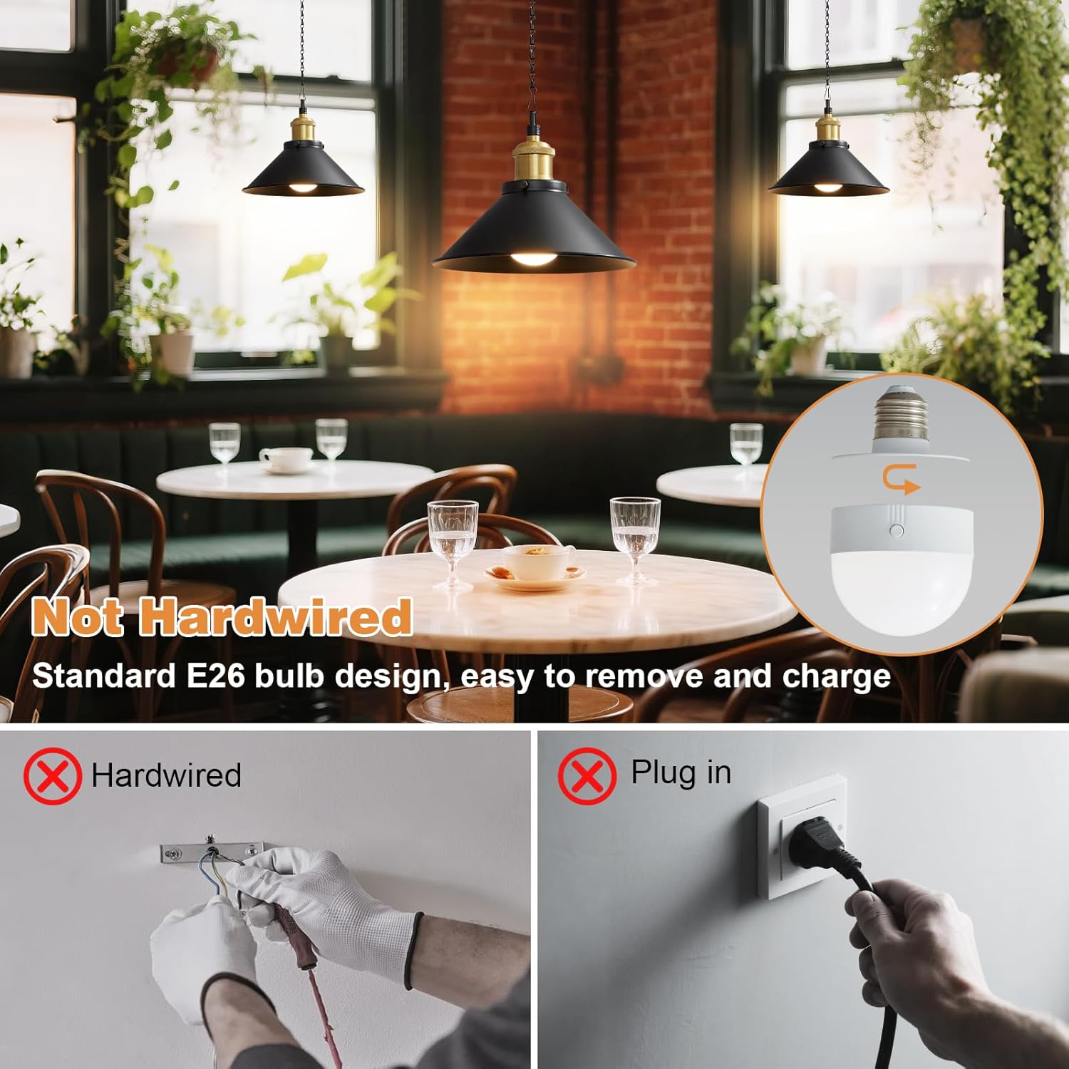 2 Pack Black Battery Operated Hanging Light with Remote, Rechargeable Wireless Outdoor Pendant Lights for Porch Patio Indoor, Adjustable Chain, 12 RGB Colors, 8-Level Dimming, Timer