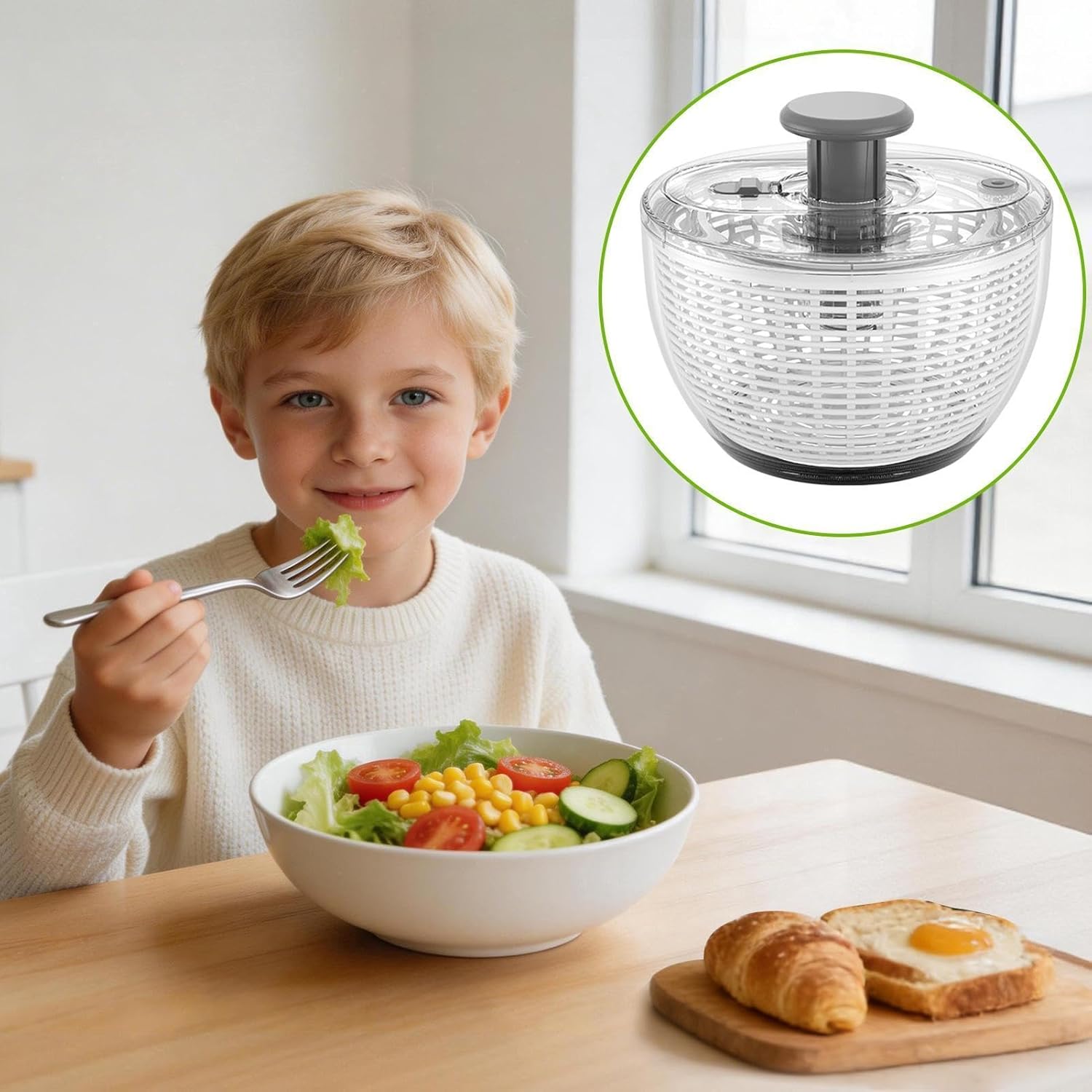 Salad Spinner - Detachable Multifunctional Non Slip Dryer,Salad Washer Spinner and Dryer | for Home Kitchen Restaurant Cooking Baking Washing Cleaning Food Fruit Berry Grape
