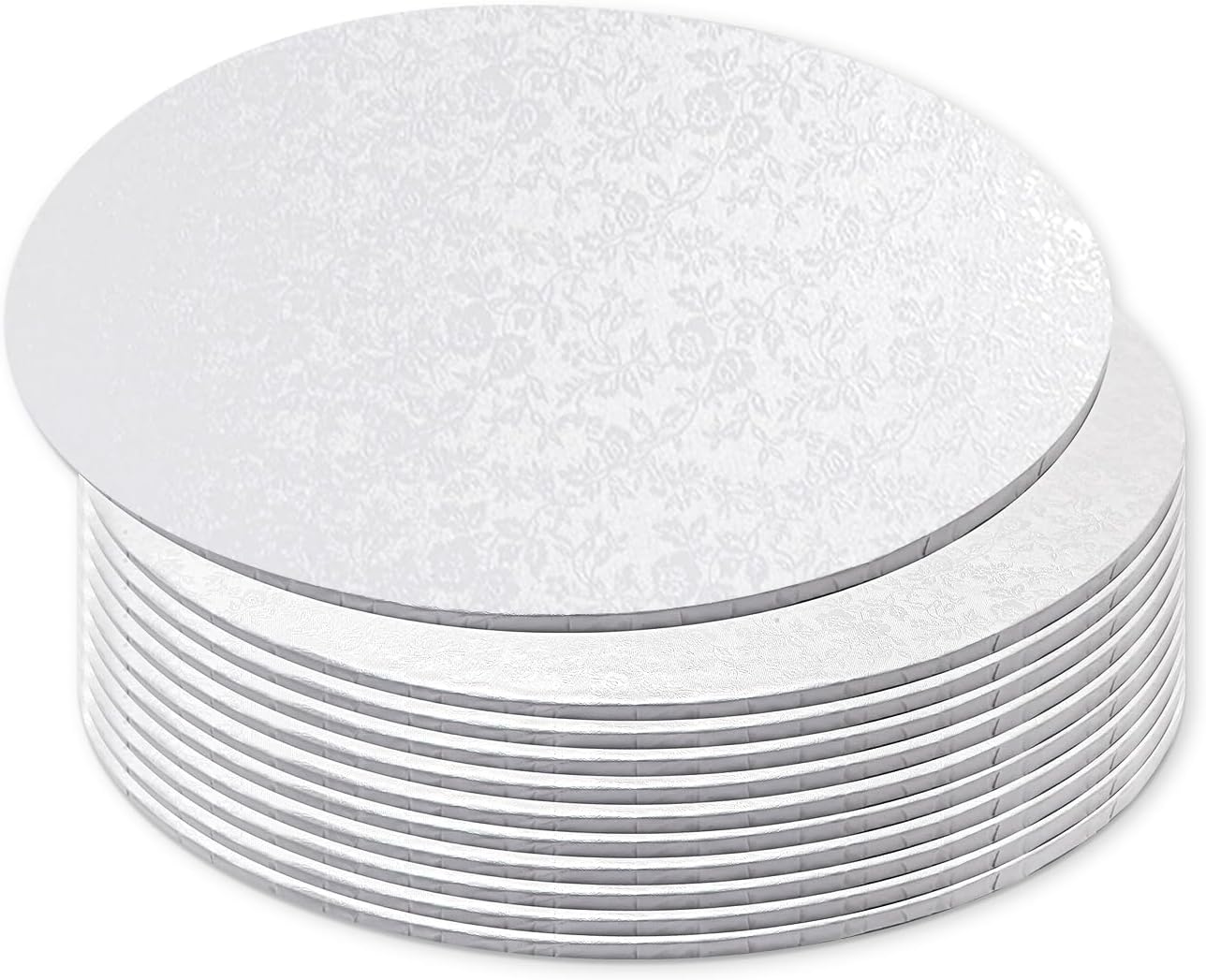 12 Pack White Cake Boards 12 Inch Round Cake Drum Base 1/4 Inch Thick Sturdy Cardboard Circle Plate Bases Para Pastel for Wedding
