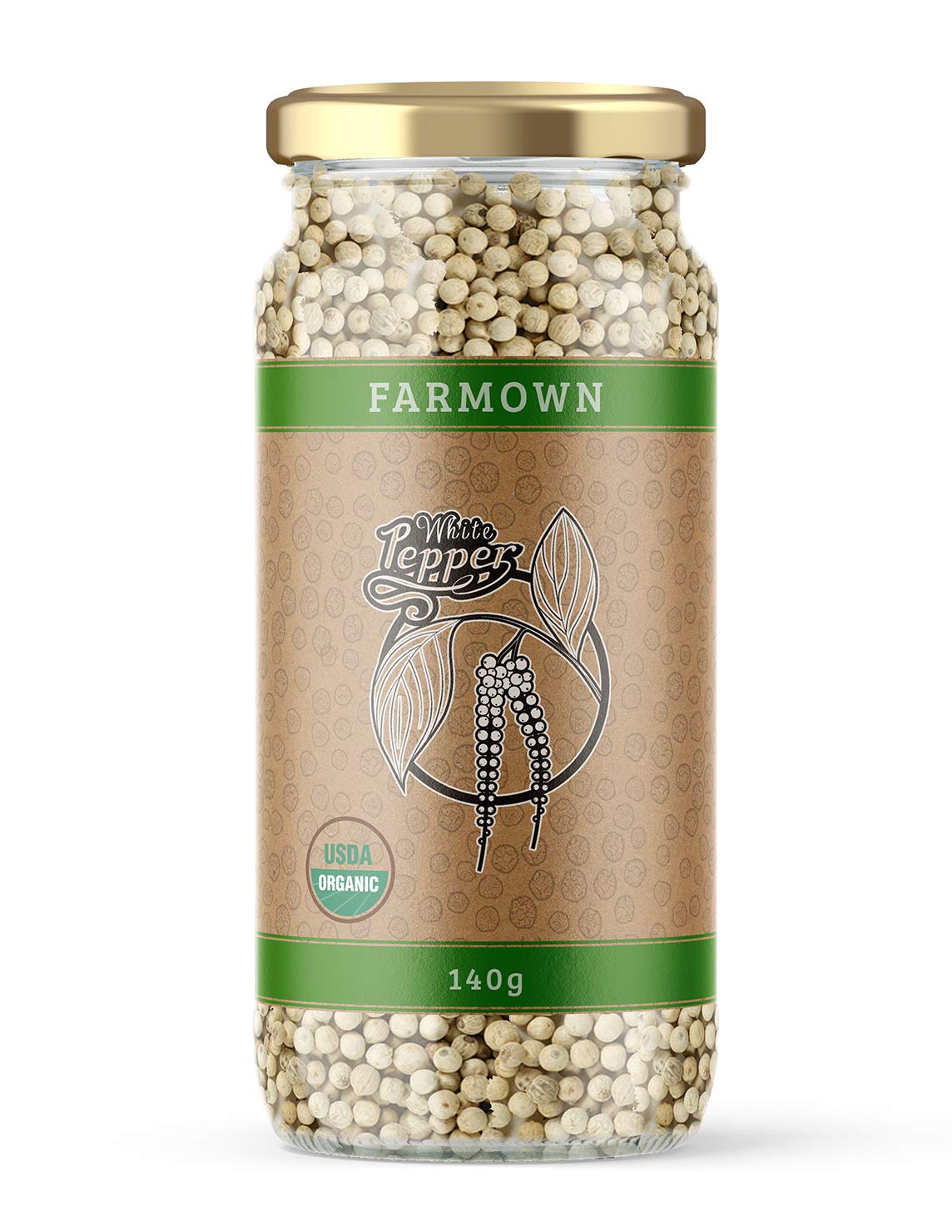FarmOwn Organic White Pepper Whole 140 grams (B07VK5272L) Amazon Price History, Amazon Price Tracker