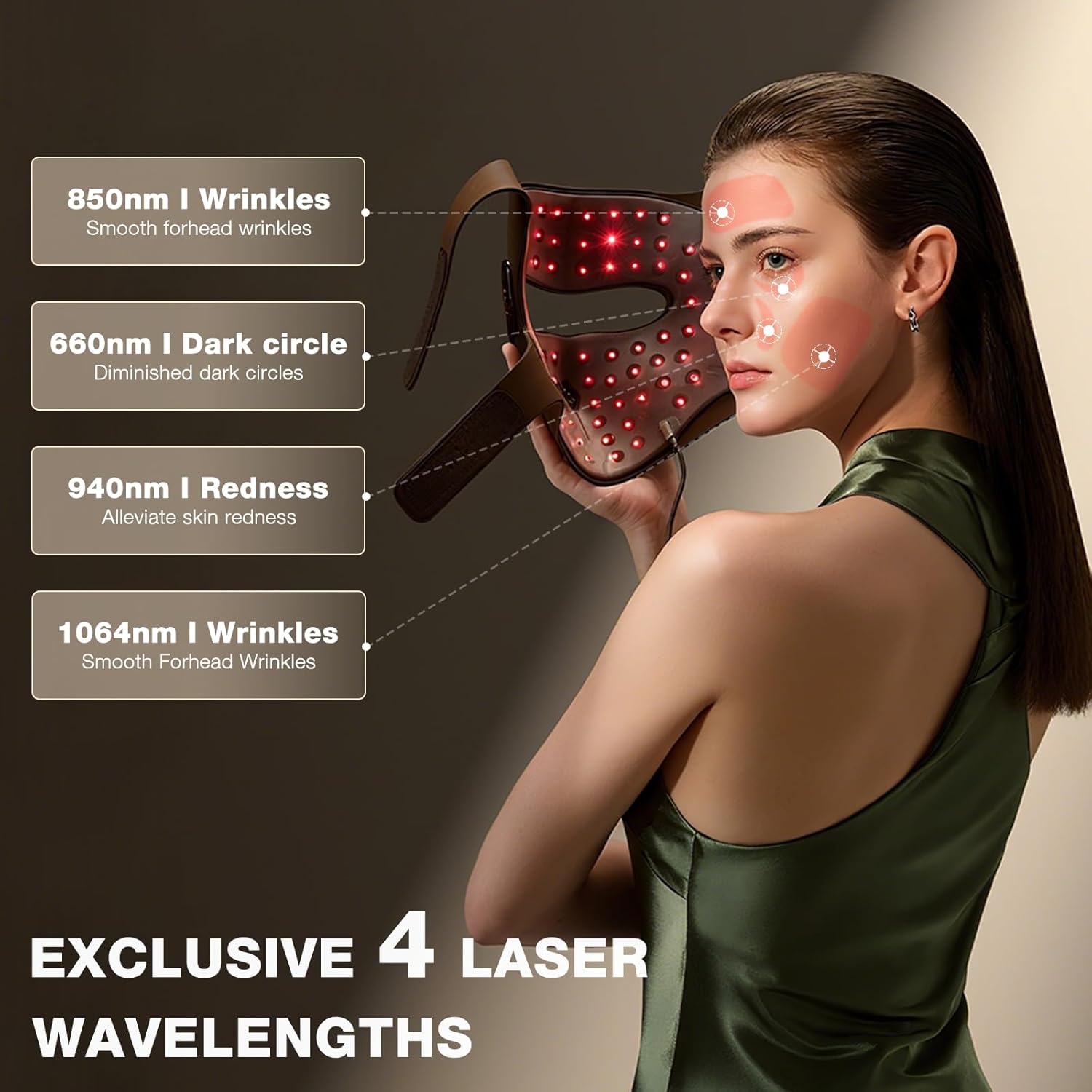 JOVS 4D Laser Light Therapy Mask, Red Light Therapy Mask for Face with FPT Technology, 4 Long Light Waves for Deep Anti-Aging and Wrinkle Reduction, 6× More Powerful than LED Laser Tech image 4