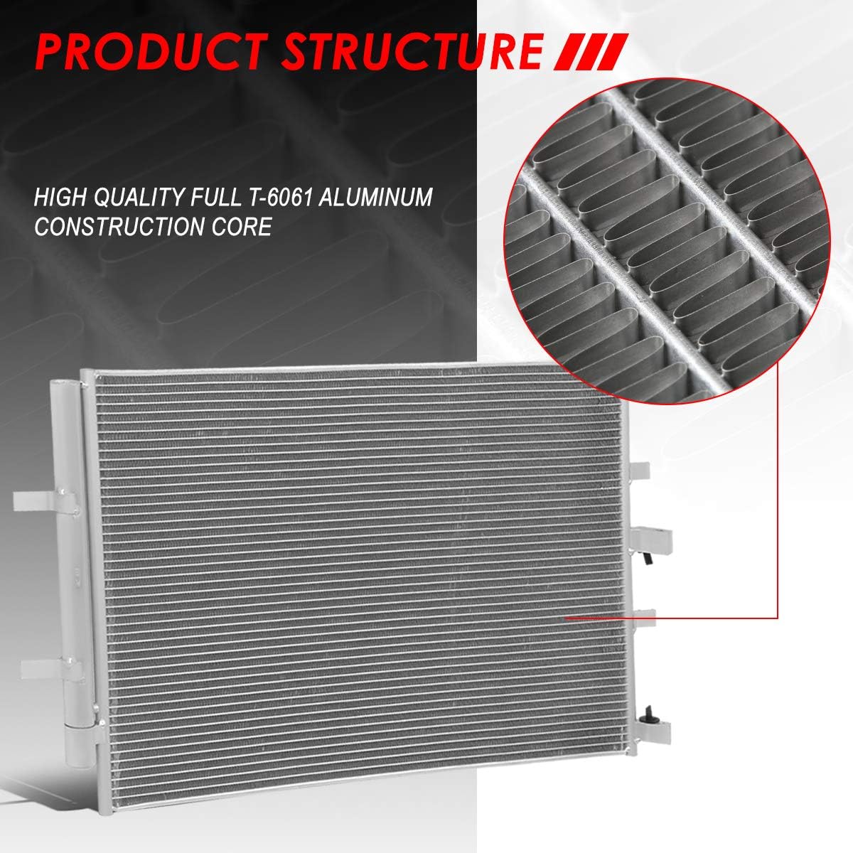 Auto Dynasty 4459 Aluminum A/C Condenser Compatible with Ford Transit 150 250 350 15-19