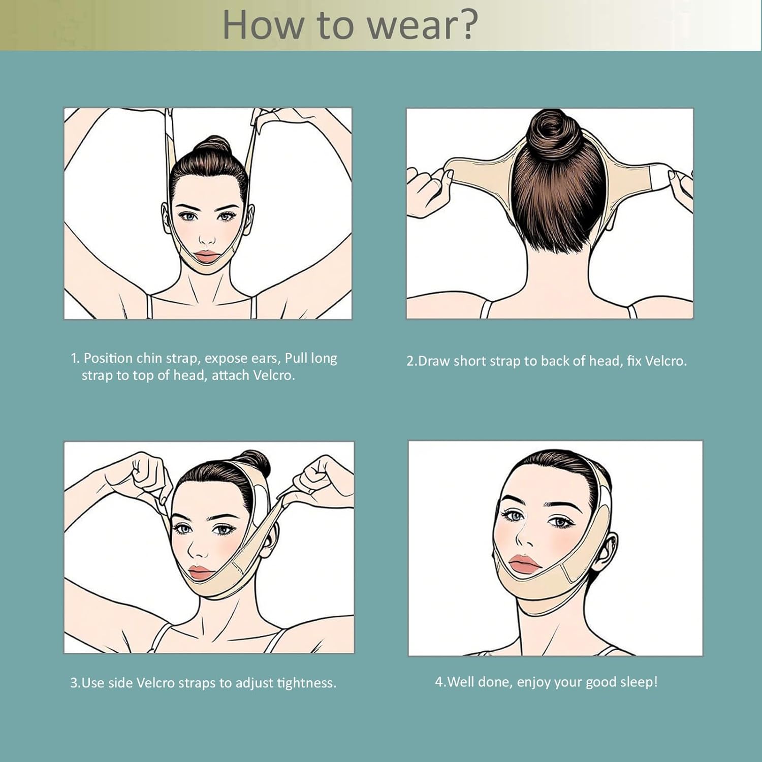 Anti Snore Chin Strap for Sleeping & Cpap Users, Comfortable Adjustable Snoring Solution, Durable Reusable Elastic Cpap Chin Strap to Keep Mouth Closed While Sleeping (Black) - Image 3