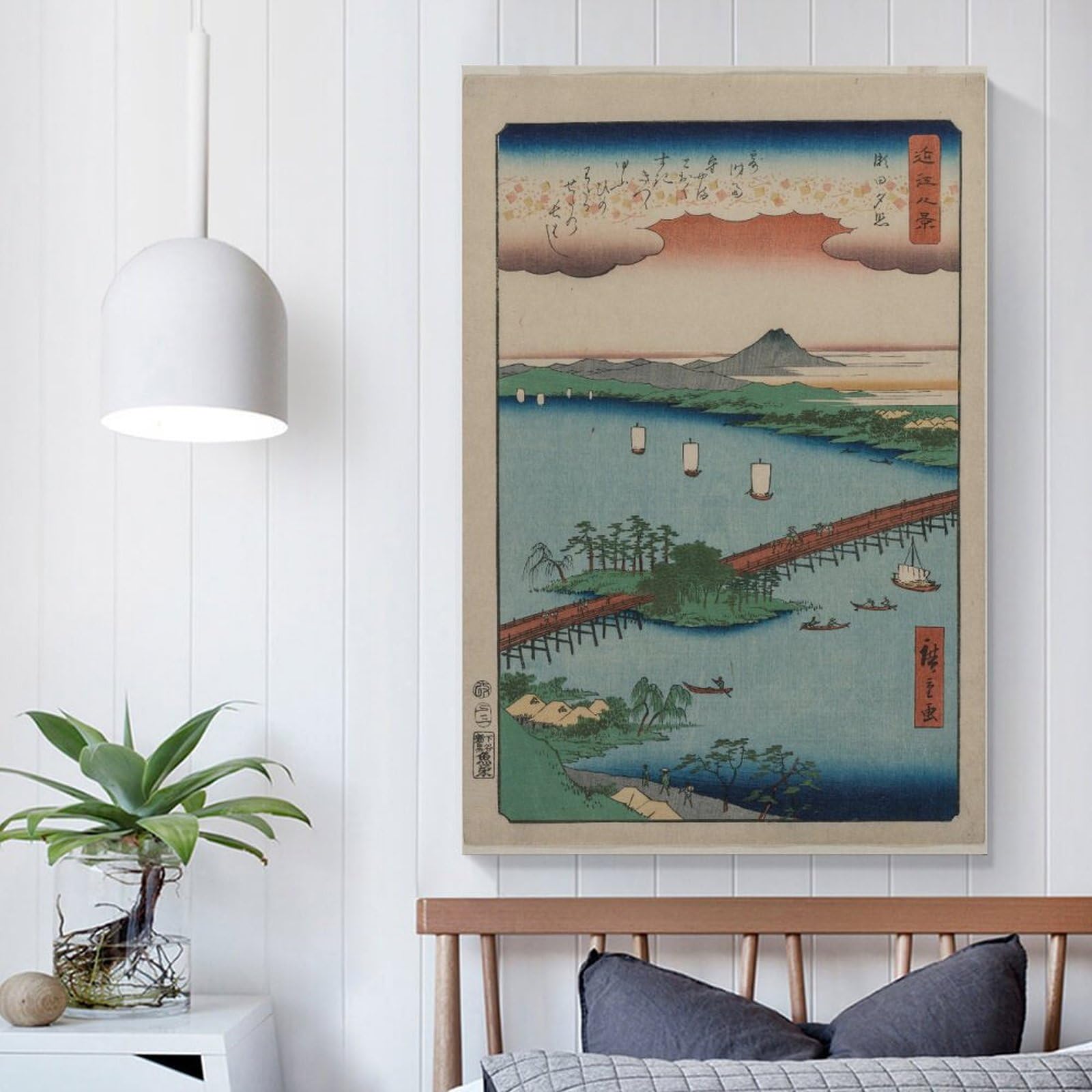 Amazon.co.jp: 瀬田の夕焼けポスタープリント歌川広重浮世絵版画