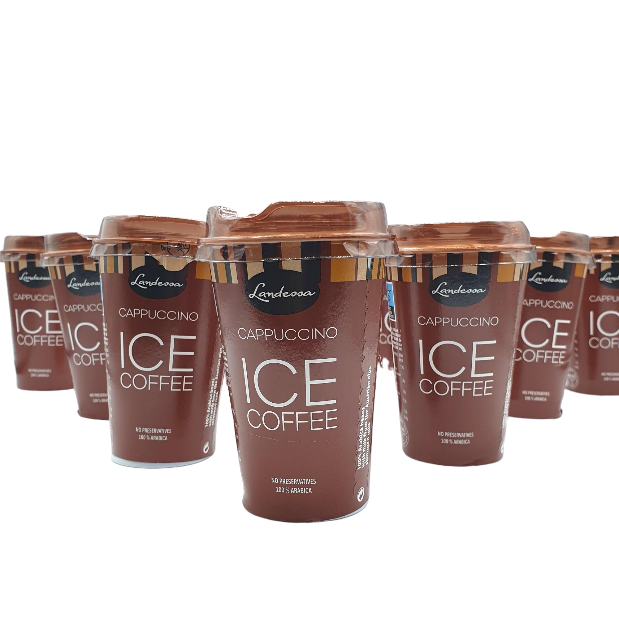 Capuchino Frío Listo para Tomar - Pack de Vasos de Capuchino Listo para Beber – 10 Vasos x 220 ml - Cappuccino Landessa