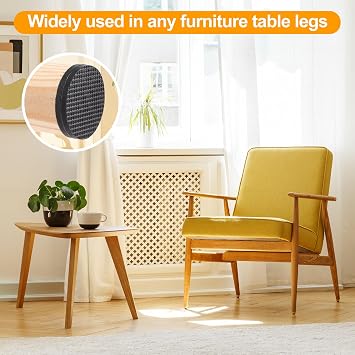 CHUNZEXI 48 Pack 1 Inch Non Slip Furniture Pads, Round Self Adhesive Rubber