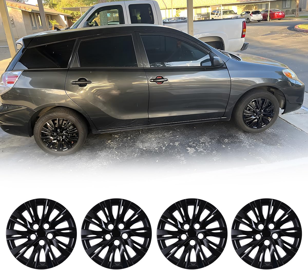 16" inch Hubcaps Wheel Rims Cover for 2015 2016 2017 Toyota Camry/Hybrid, R16 Steel Wheels Snap On Installation, Set of 4, (16-Inch, Silver Lacquer)