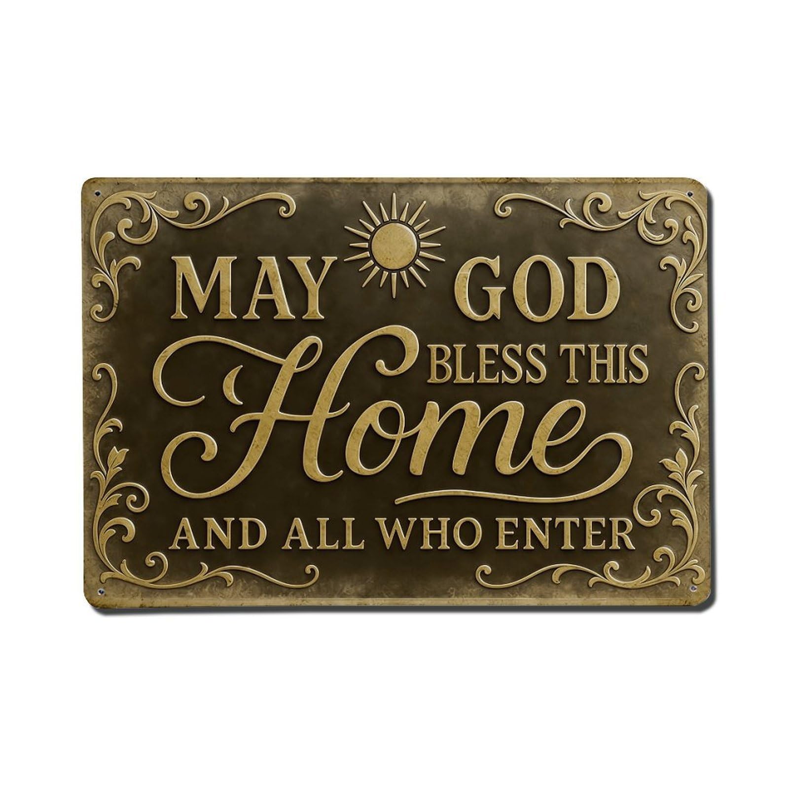 Nestemfo Vintage May God Bless This Home Tin Sign Metal Sign, Living Room,Bar, Home, Bedroom Wall Decor,Retro Metal Poster 8X12 Inches