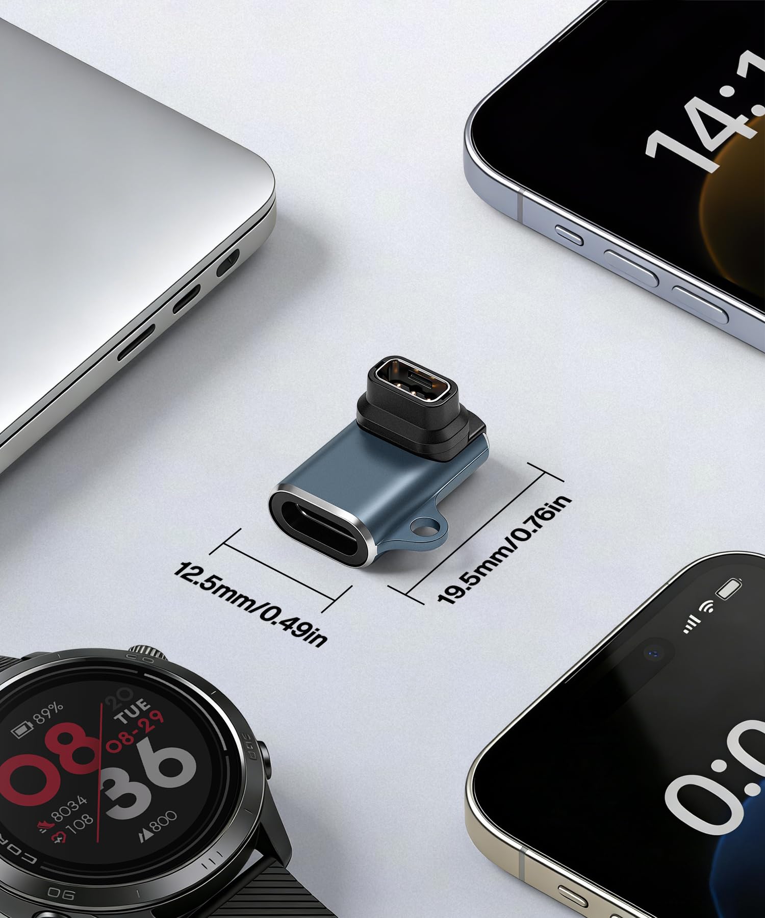 Adapter ładowarki typu C do Coros Pace 2 (2 sztuki) Konwerter kabla do ładowania Smartwatch z inteligentnym chipem do Coros Apex (szary)