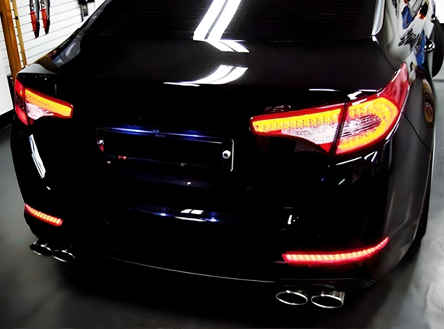 iJDMTOY Brilliant Red 40-SMD LED Bumper Reflector Lights Compatible With 2014-2015 Kia Optima K5, Function as Tail & Brake Lamps