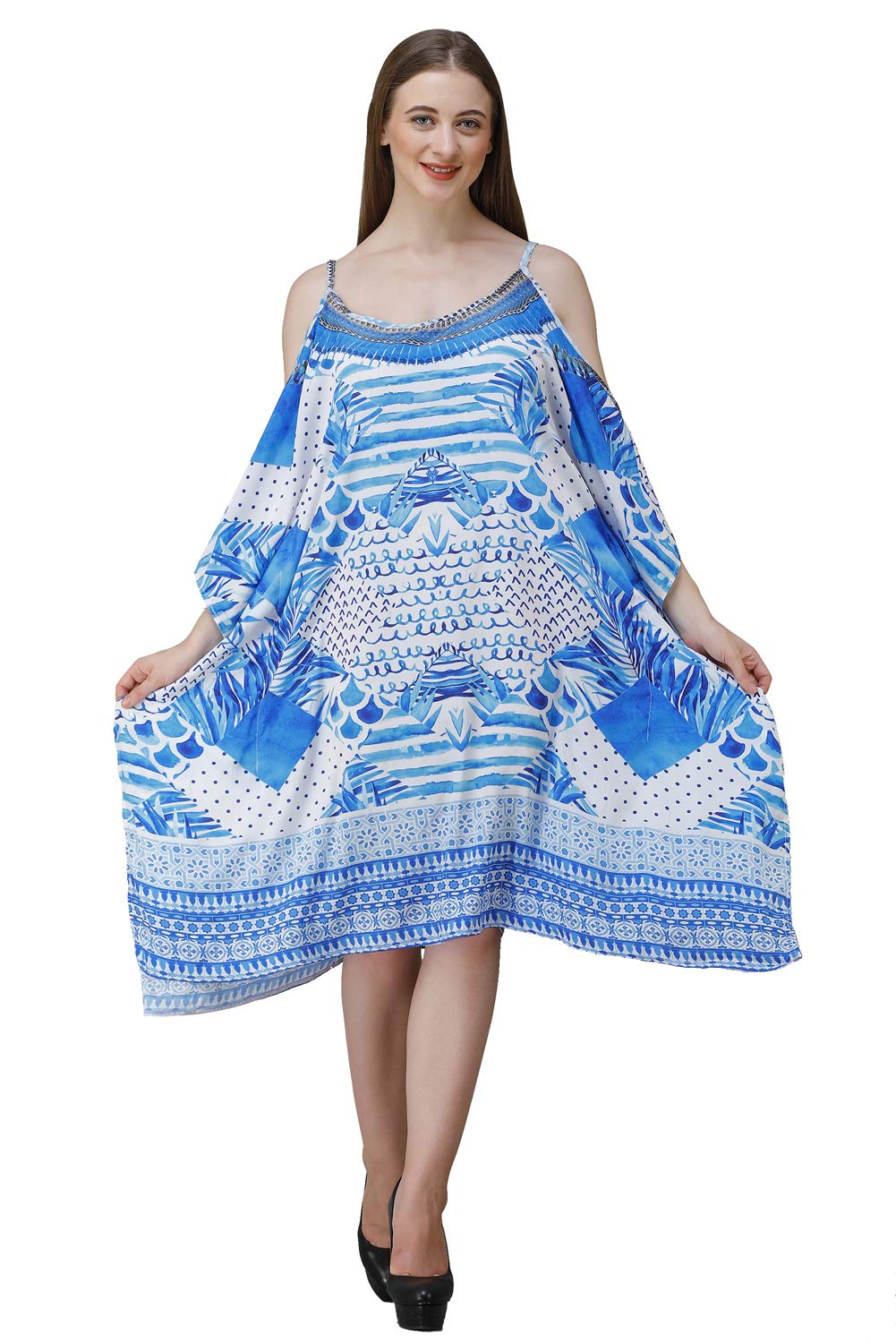 dressprinted Women’s Round Crepe Printed Kaftan Maxi Dress – Free Size S–4XL – Comfortable Lounge Wear Multicolour-picture-48