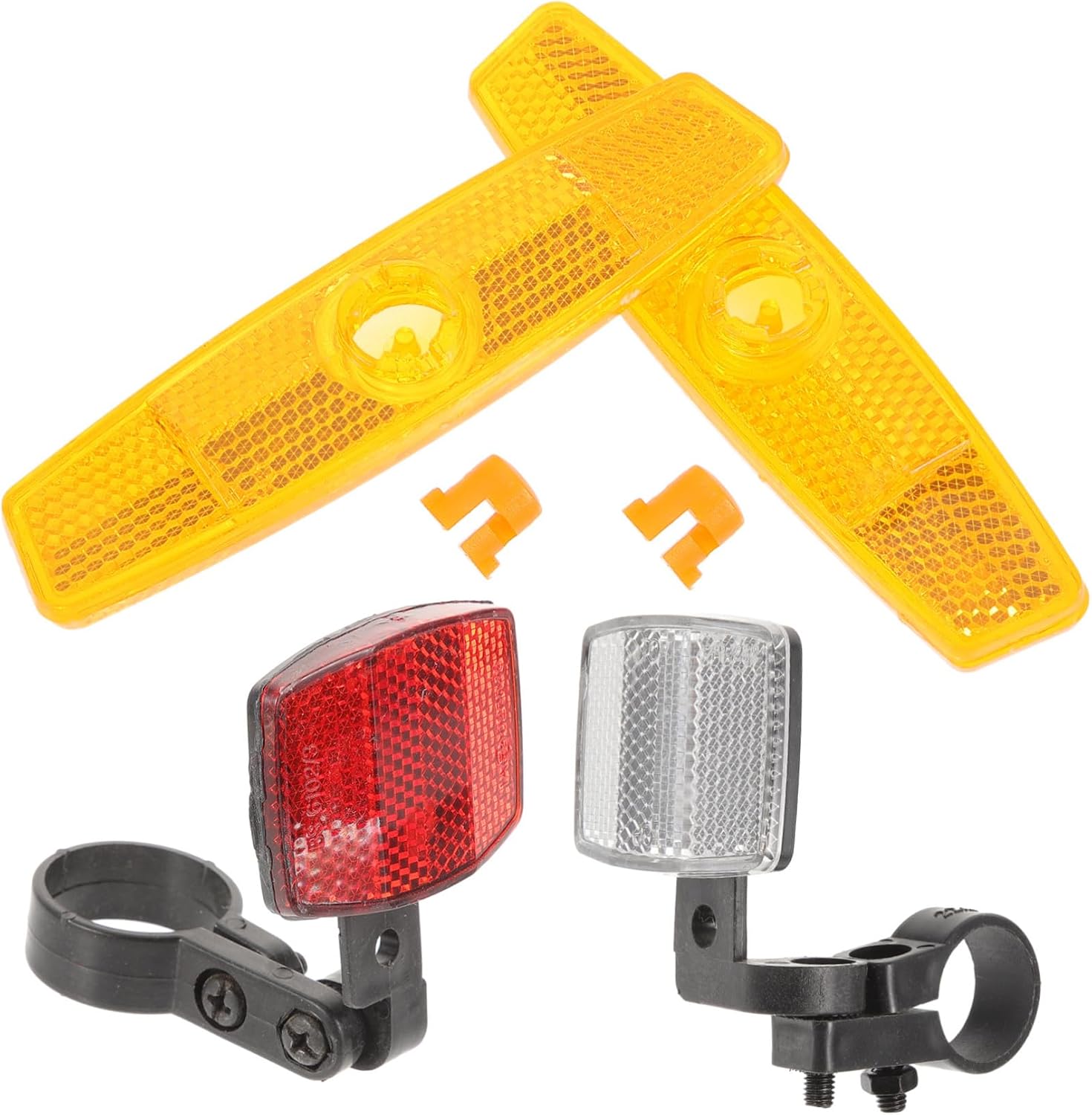 1Set Bike Reflectors Kit Front Rear Reflectors Safety Warning Lights for Night Cycling Includes Front Lens Rear Lens with Reflective Strips
