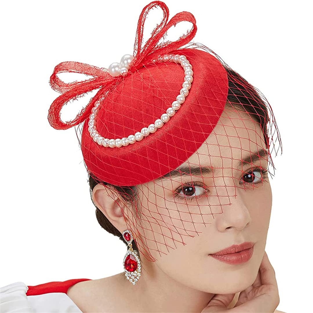 Cappello da sposa Fascinator da donna con velo da donna