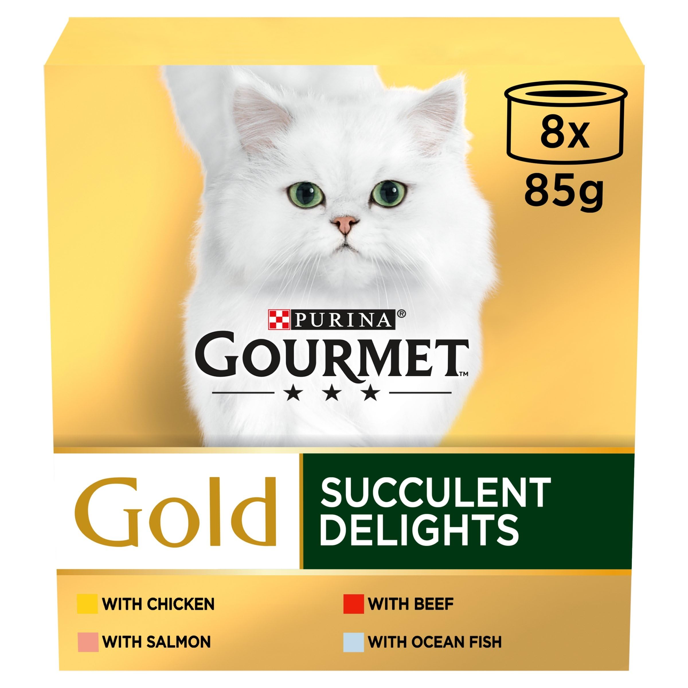 GOURMET Gold Succulent Delights Wet Cat Food 8x85g (Pack of 6)