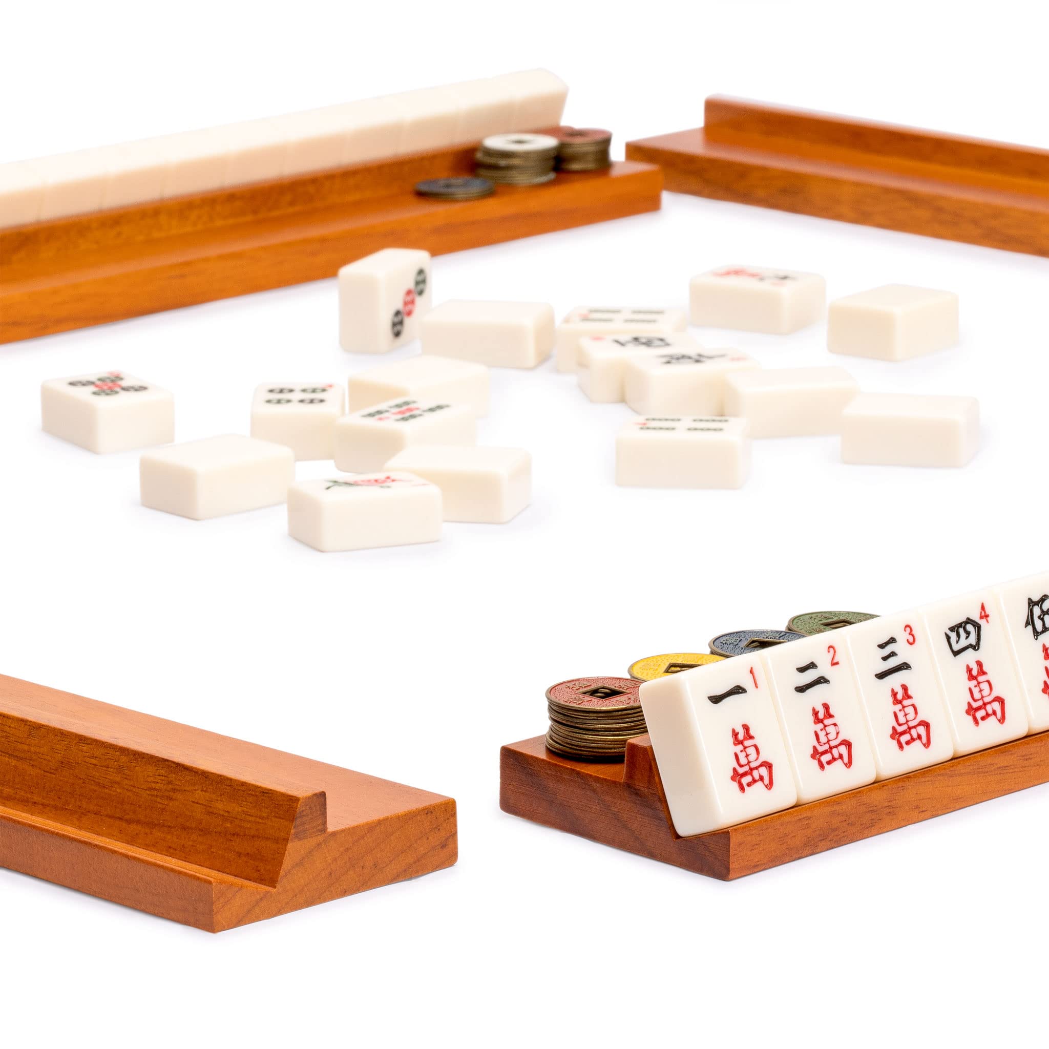 Buy Yellow Mountain Imports Classic Wooden Mahjong Game Racks, 18 ...