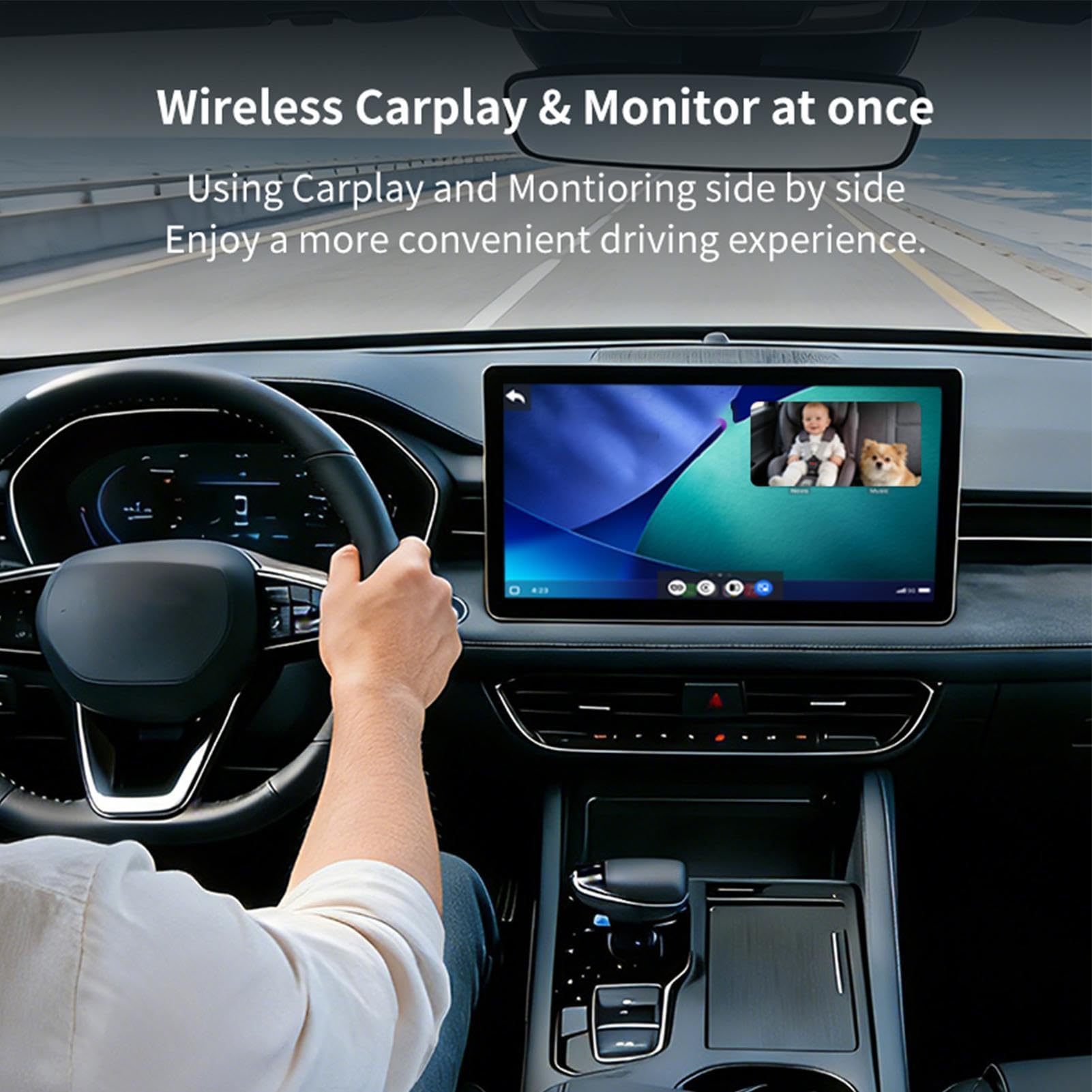 Caméra De Voiture Pour Bébé – Moniteur De Siège Arrière Sans Fil HD 1080P Avec Vision | Objectif Grand Angle 150° Plug And Play À Faible Latence | Caméra Pour Bébé De Siège D'auto Pour Une Co