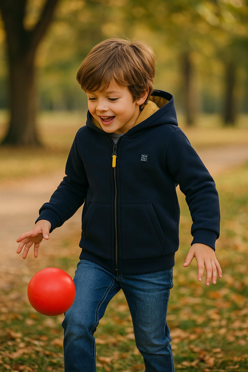 GENERICO Mayoral Giubbino Bambino con Cappuccio e Zip – Felpa Giacca Cotone Autunnale, Blu o Bordeaux, 3-9 Anni