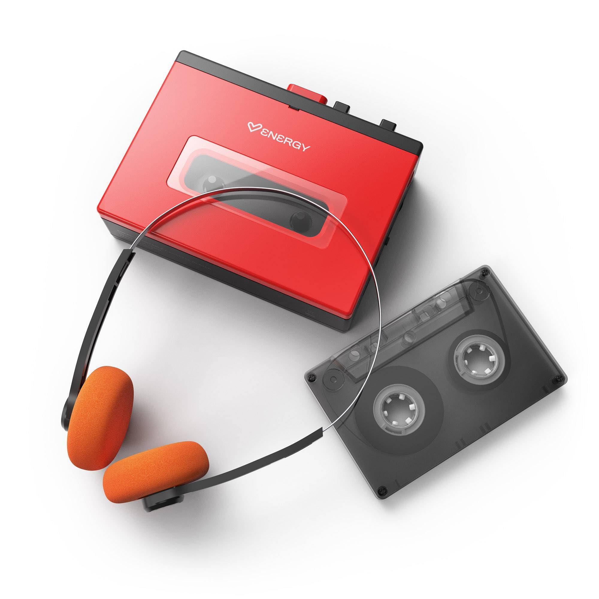 Energy Sistem Tragbarer Kassetten-Player, Bluetooth, In/Out, wiederaufladbarer USB-C-Akku, Lautsprecher und integriertes Mikrofon, analoger Retro-Sound, inklusive Vintage-Kopfhörern, Sprachaufnahme